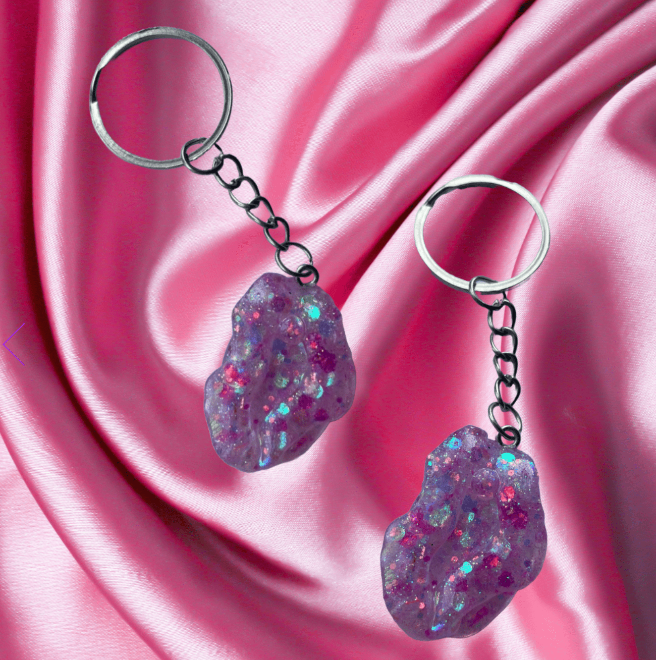 Glittergrej Tissekone nøglering - Filurfifi