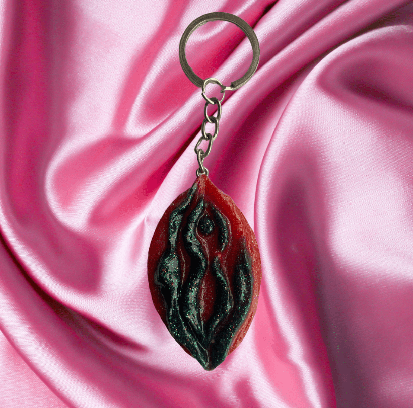 Glittergrej Tissekone nøglering - Filurfifi