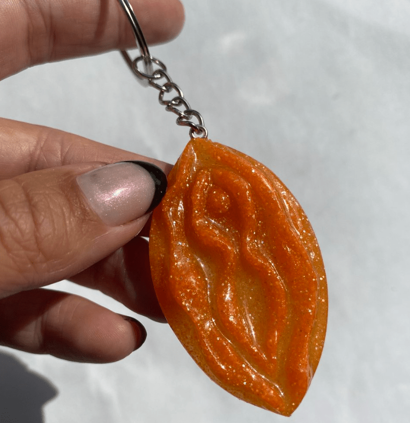 Glittergrej Tissekone nøglering - Filurfifi