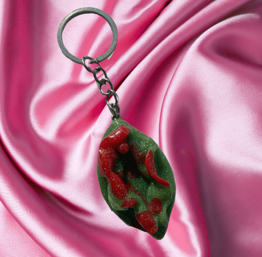 Glittergrej Tissekone nøglering - Filurfifi