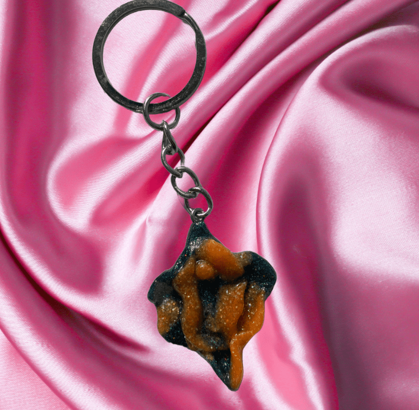 Glittergrej Tissekone nøglering - Filurfifi