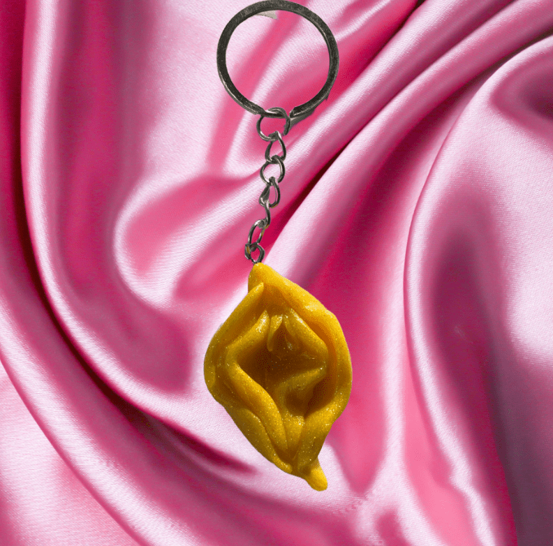 Glittergrej Tissekone nøglering - Filurfifi