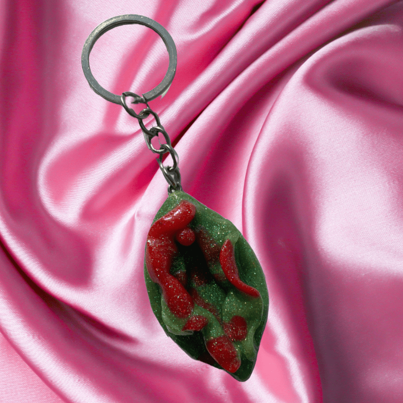 Glittergrej Tissekone nøglering - Filurfifi