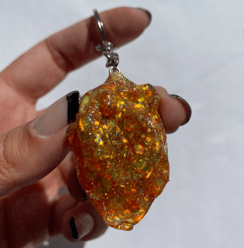 Glittergrej Tissekone nøglering - Filurfifi