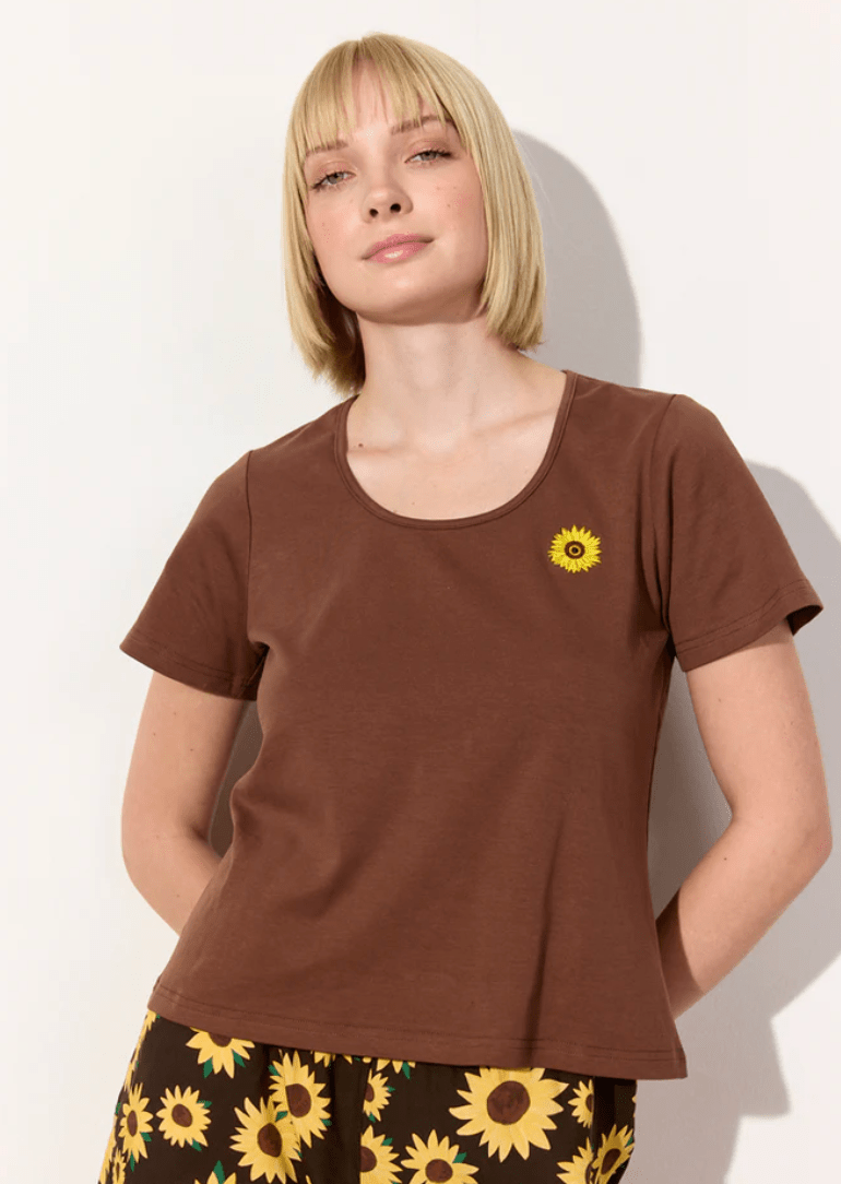 Hunkøn - Blossom T-shirt - Brun - Filurfifi