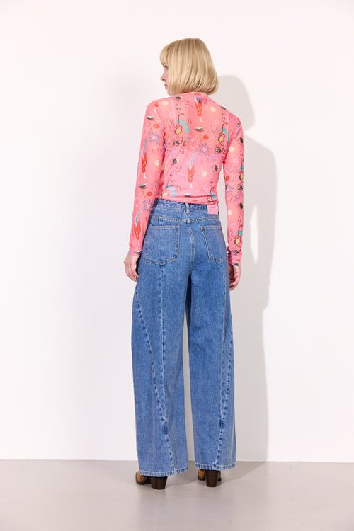 OZZY MESH BLOUSE - GRAFFITI ART PRINT - Filurfifi