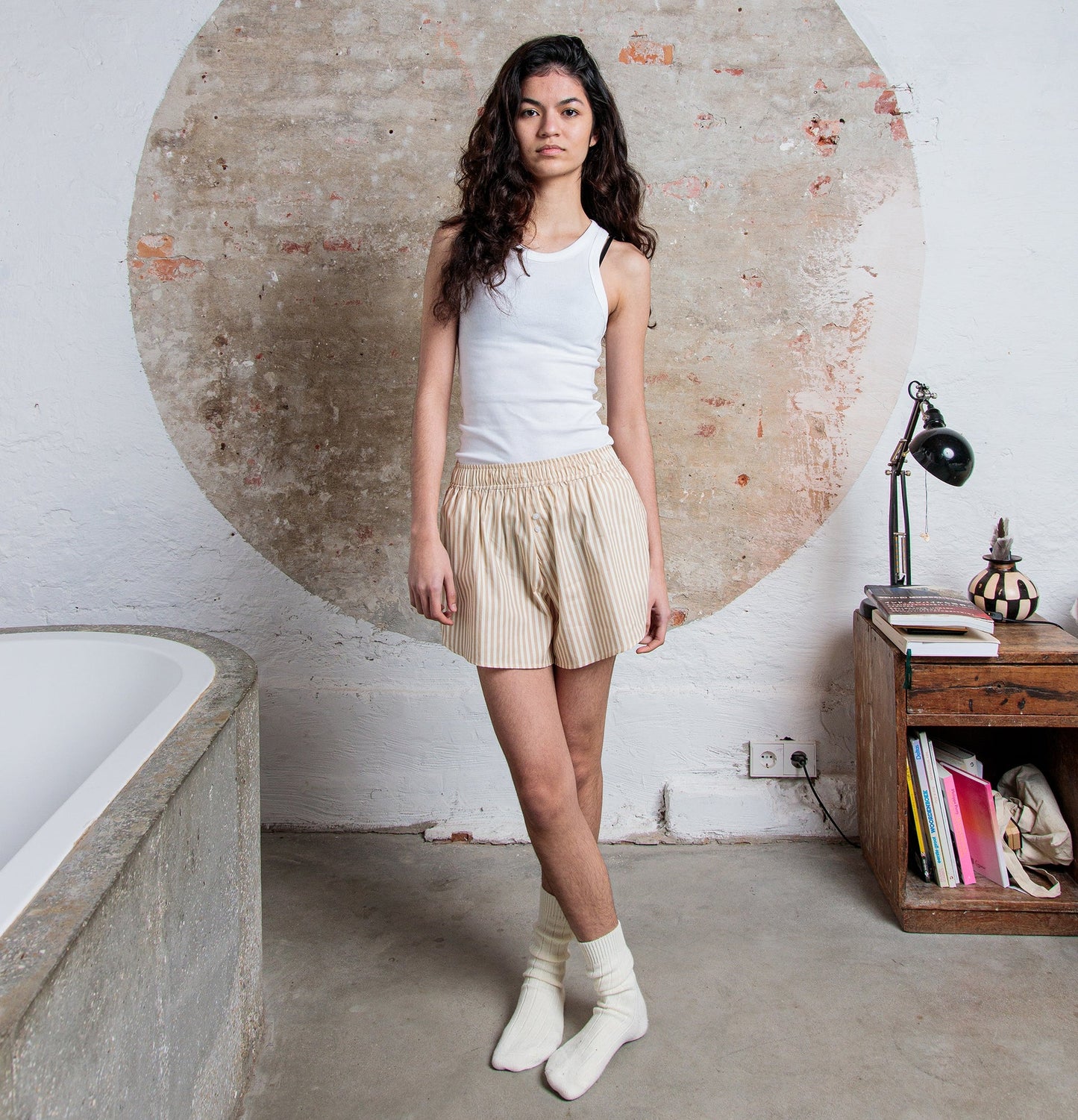 Pockies - Pyjamas Shorts - Sand Stribet
