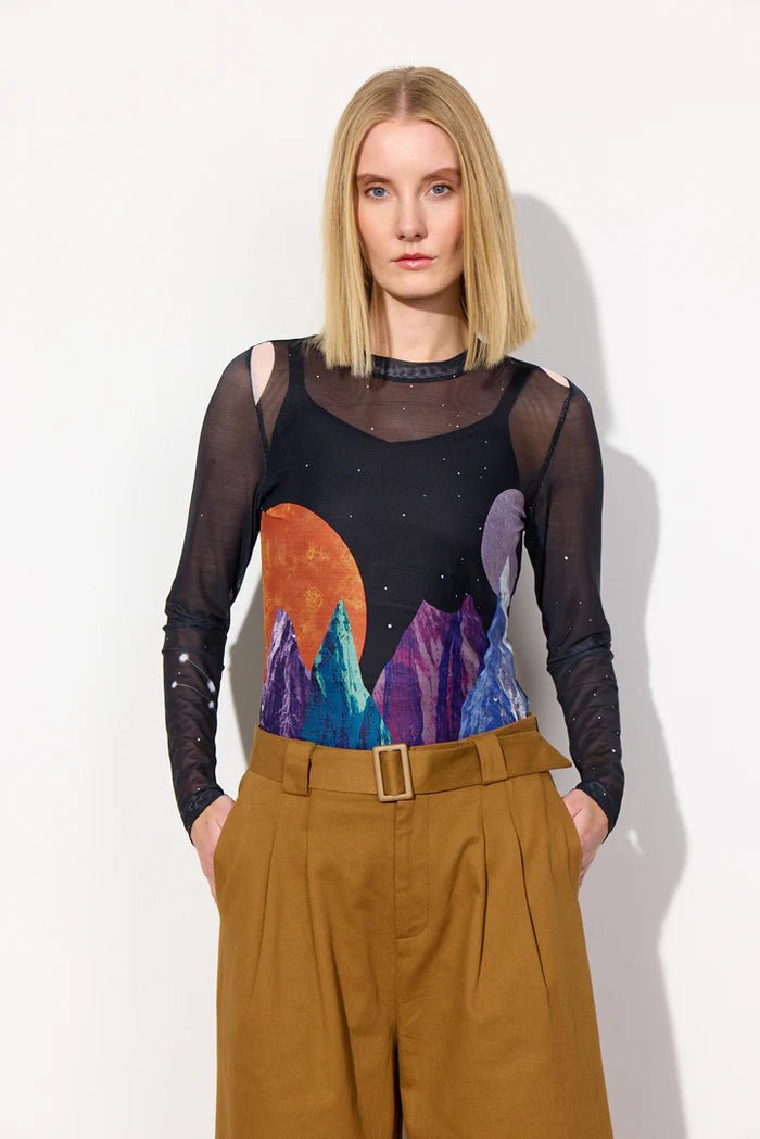 Annika Mesh Blouse - Outer Space Art Print - Filurfifi