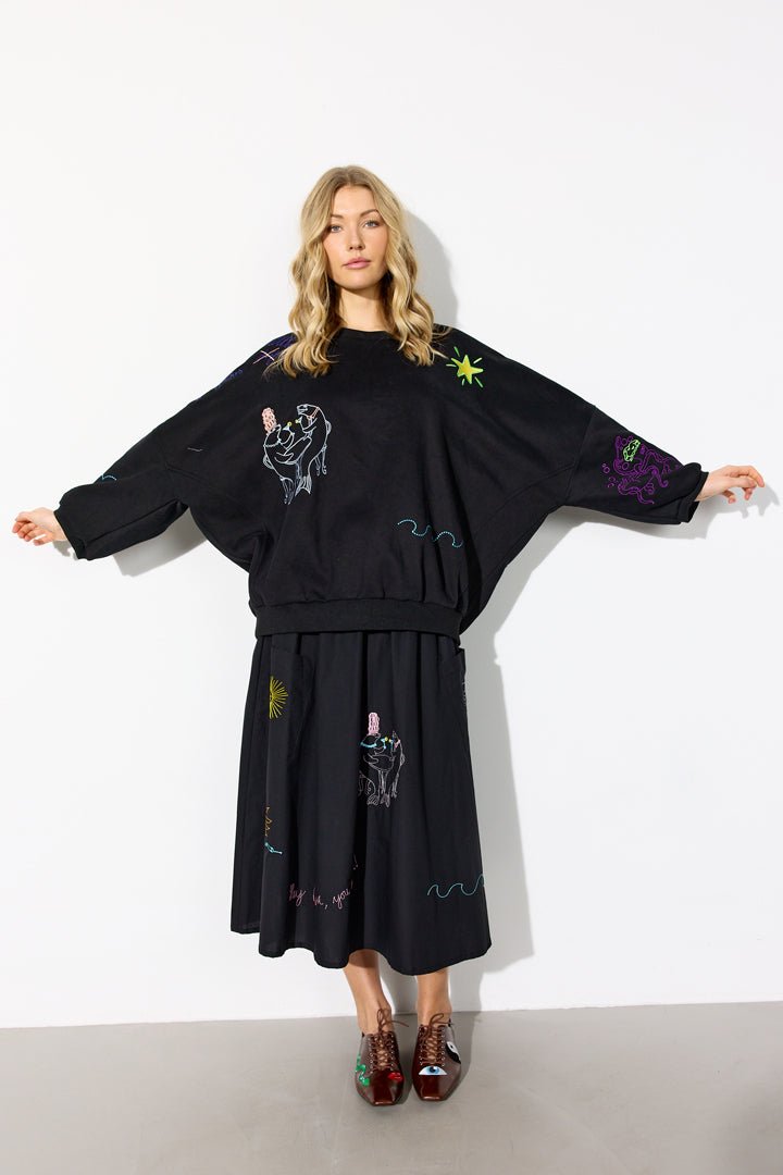 Hunkøn - Eva Sweatshirt - Sort - Filurfifi