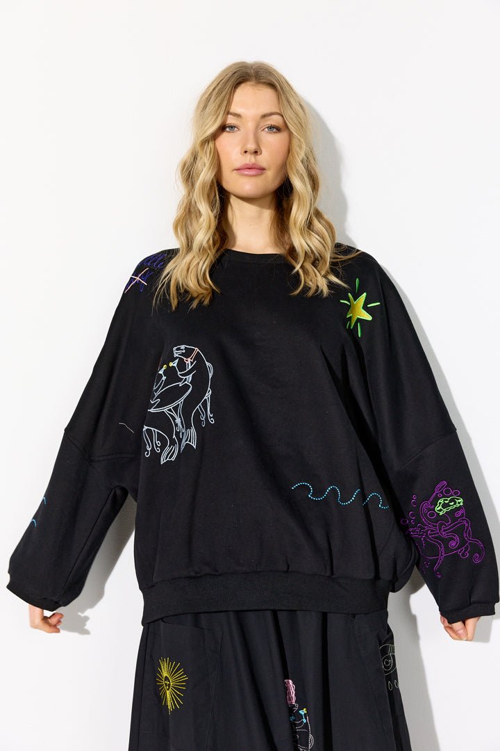 Hunkøn - Eva Sweatshirt - Sort - Filurfifi