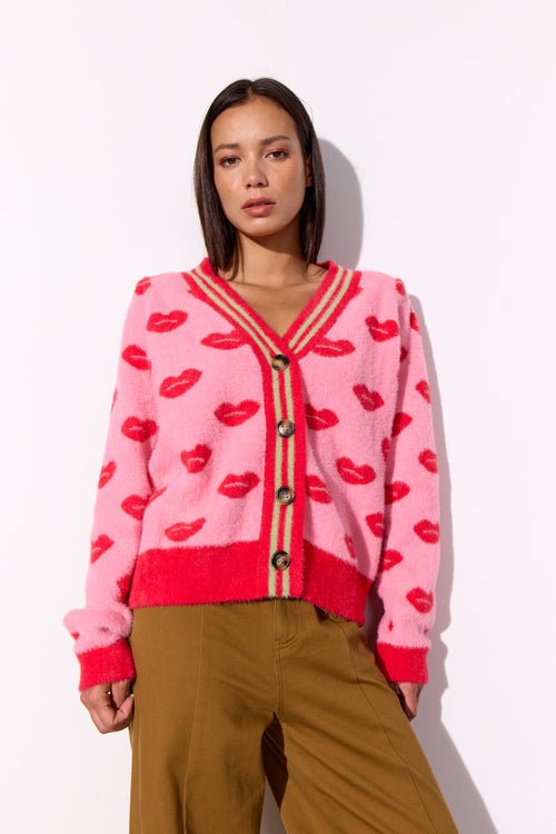 Hunkøn - Lilou Cardigan - Kiss Me Art Print - Filurfifi