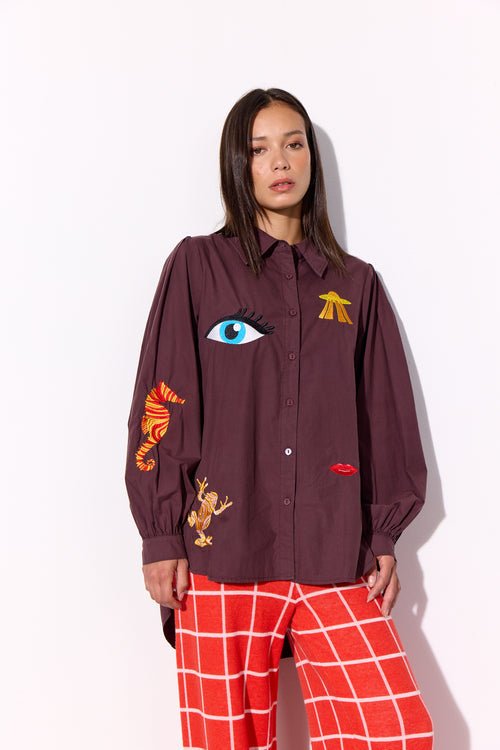 Hunkøn - Sasha Skjorte - Brun