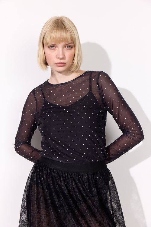 Hunkøn - Tove Mesh Bluse - Sort - Filurfifi
