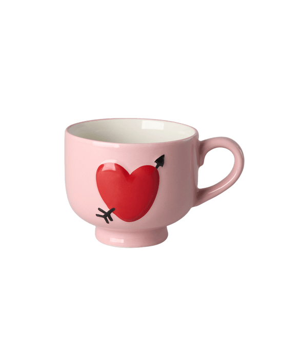 Keramik Krus - Pink - Embossed Heart Design - Filurfifi