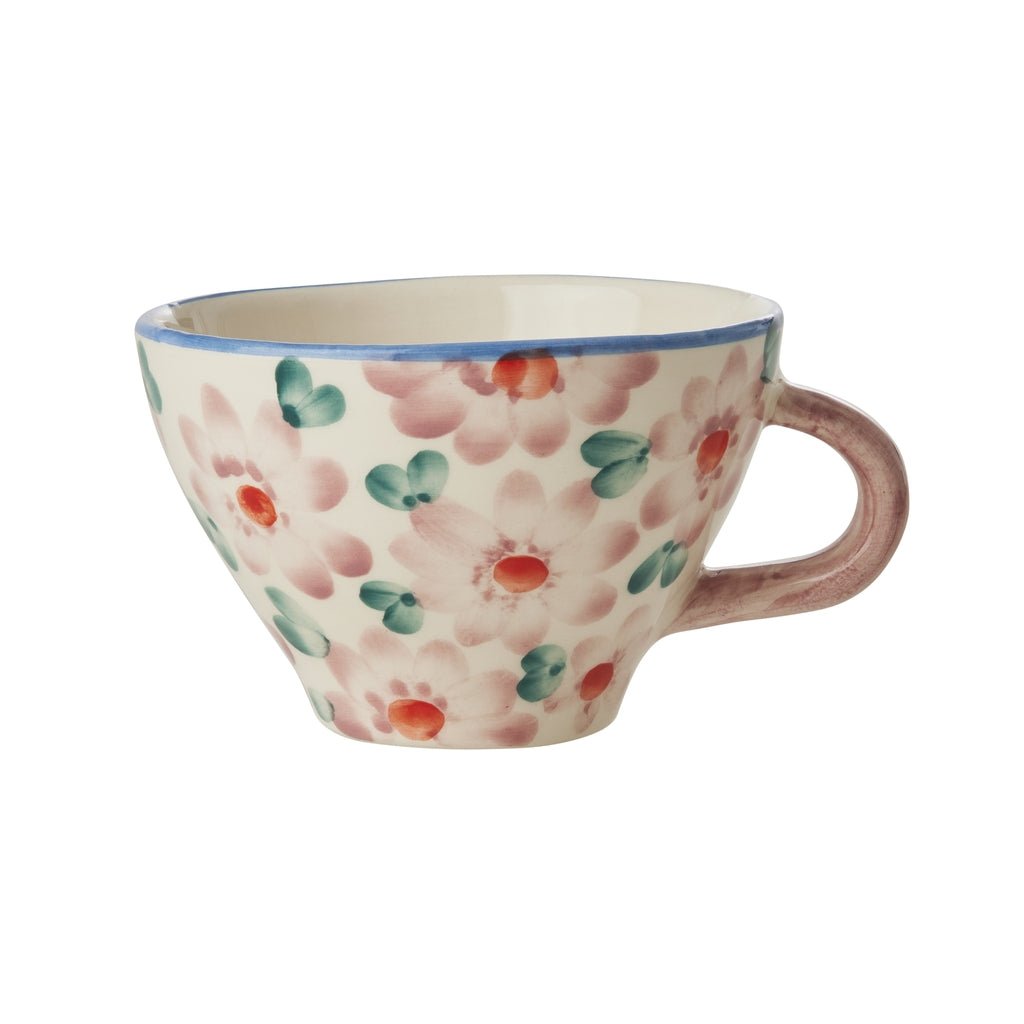 Keramik Tekop - Pink - Hand - painted Flowers - Filurfifi