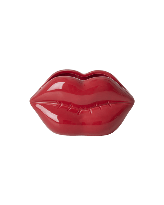 Læbe Keramik Vase - Rød