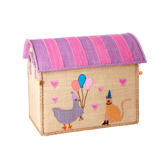 Lille Raffia Opbevaringshus - Natur - Party Animals Theme - Filurfifi