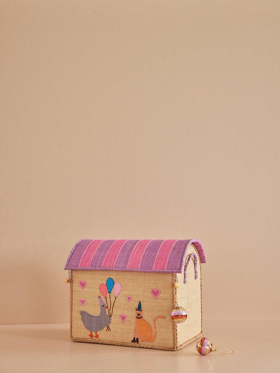 Lille Raffia Opbevaringshus - Natur - Party Animals Theme - Filurfifi