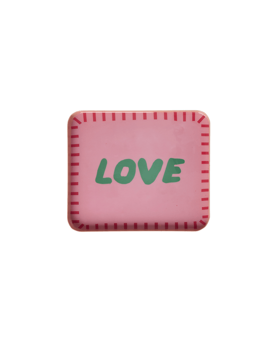 Lille Rektangulær Metal Bakke - Pink - Filurfifi