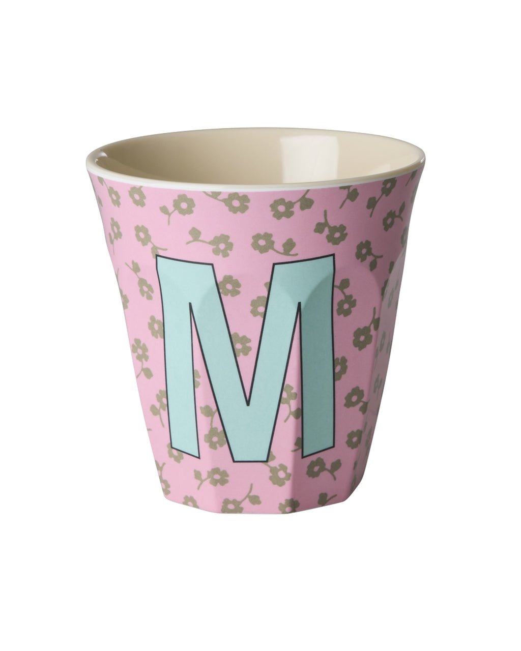 Mellem Melamin Kop - Alfabet - Blomster - Filurfifi
