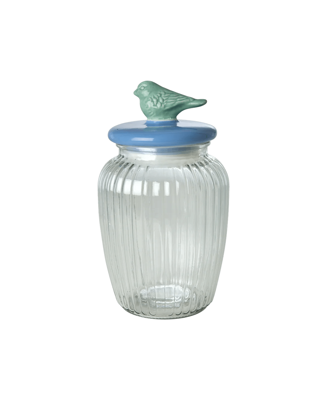 Stor Glas Krukke - Blå - Fugl - Filurfifi