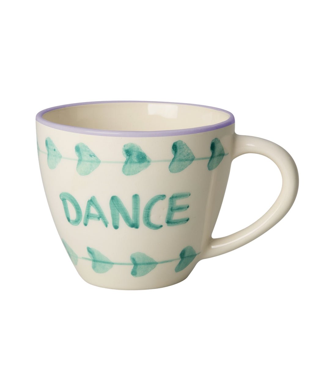 Stor Keramik Kop - Creme - Hand - painted DANCE - Filurfifi