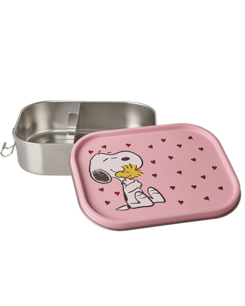 Stor Rustfri Stål Madkasse - Pink - Snoopy Print - Filurfifi