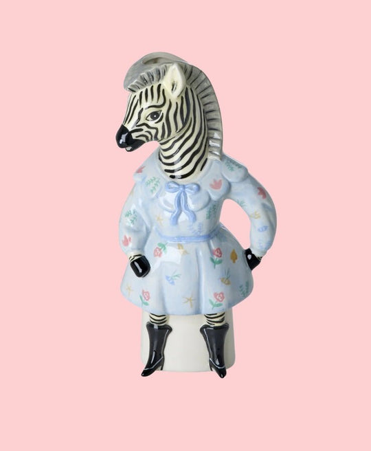 Zebra Keramik Vase - Lys Blå - Nathalie Lété