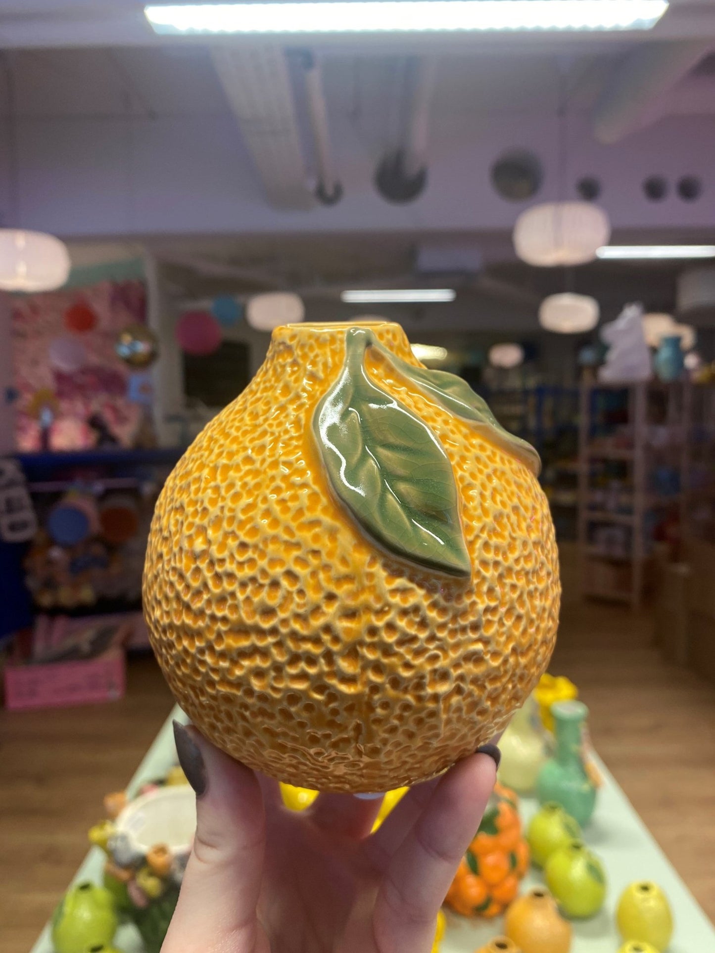 Appelsin vase m. blad - Filurfifi