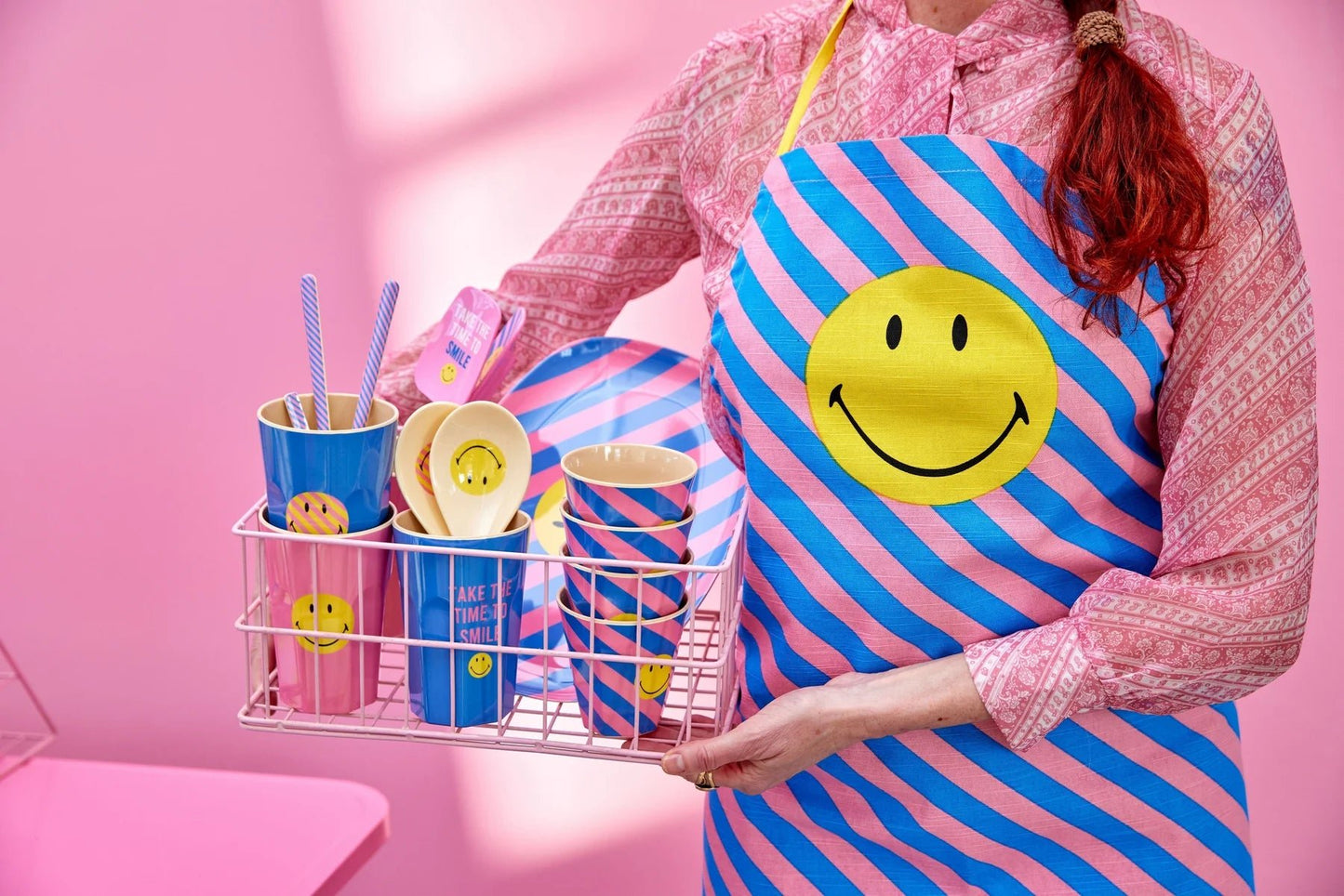 Høj Melamin Kop - Lyserød - Smiley - Filurfifi
