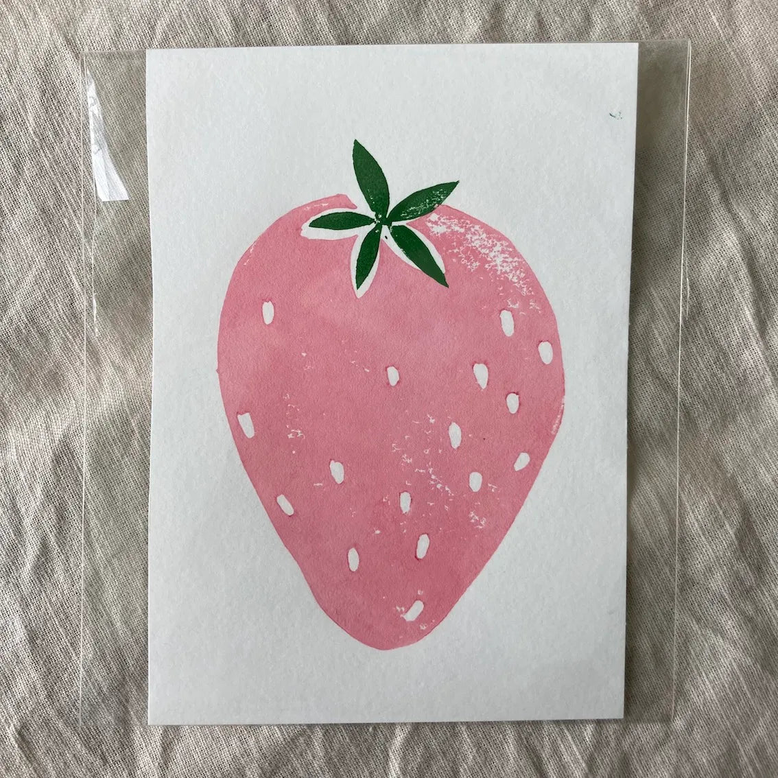 Jordbær lyserød mini tryk Krista Tolstrup - Filurfifi