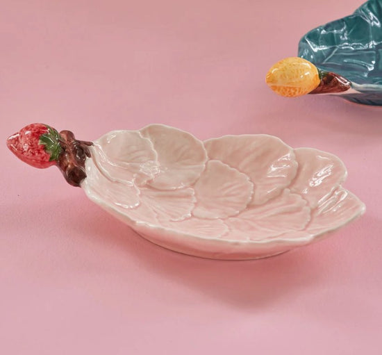 Keramik Tallerken - Lyserød m. jordbær - Filurfifi