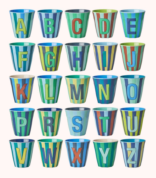 Mellem Melamin Kop - Alfabet -  Striber