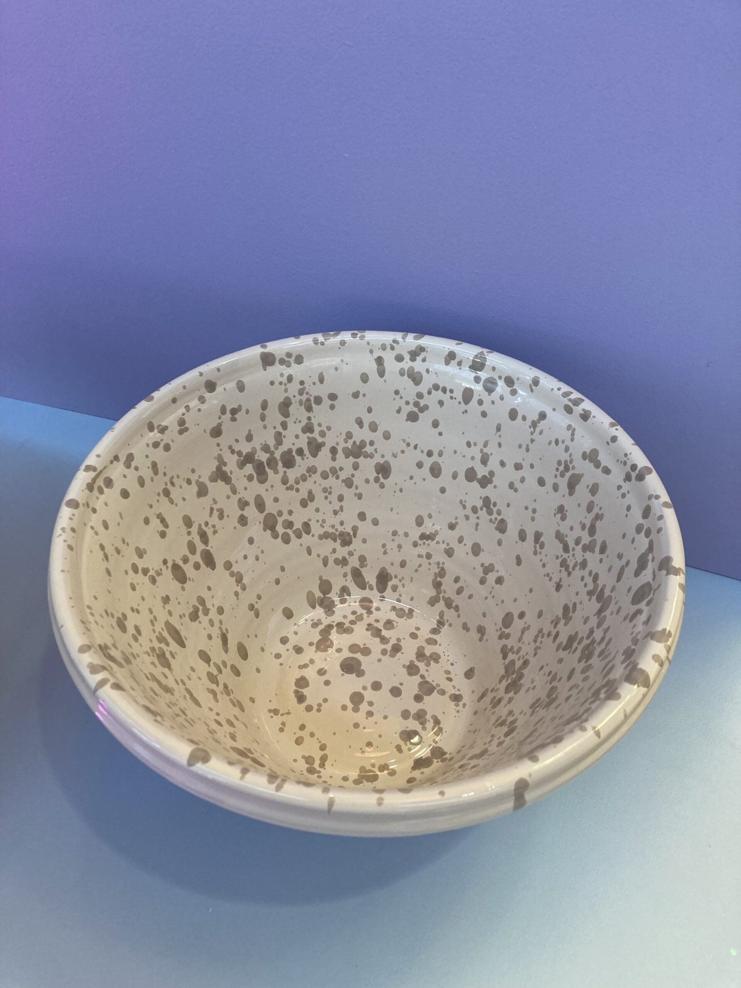 OlioOlio Stor/Salat Skål Splash Keramik Beige - Filurfifi